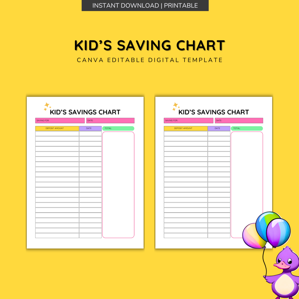 Kids Saving Chart