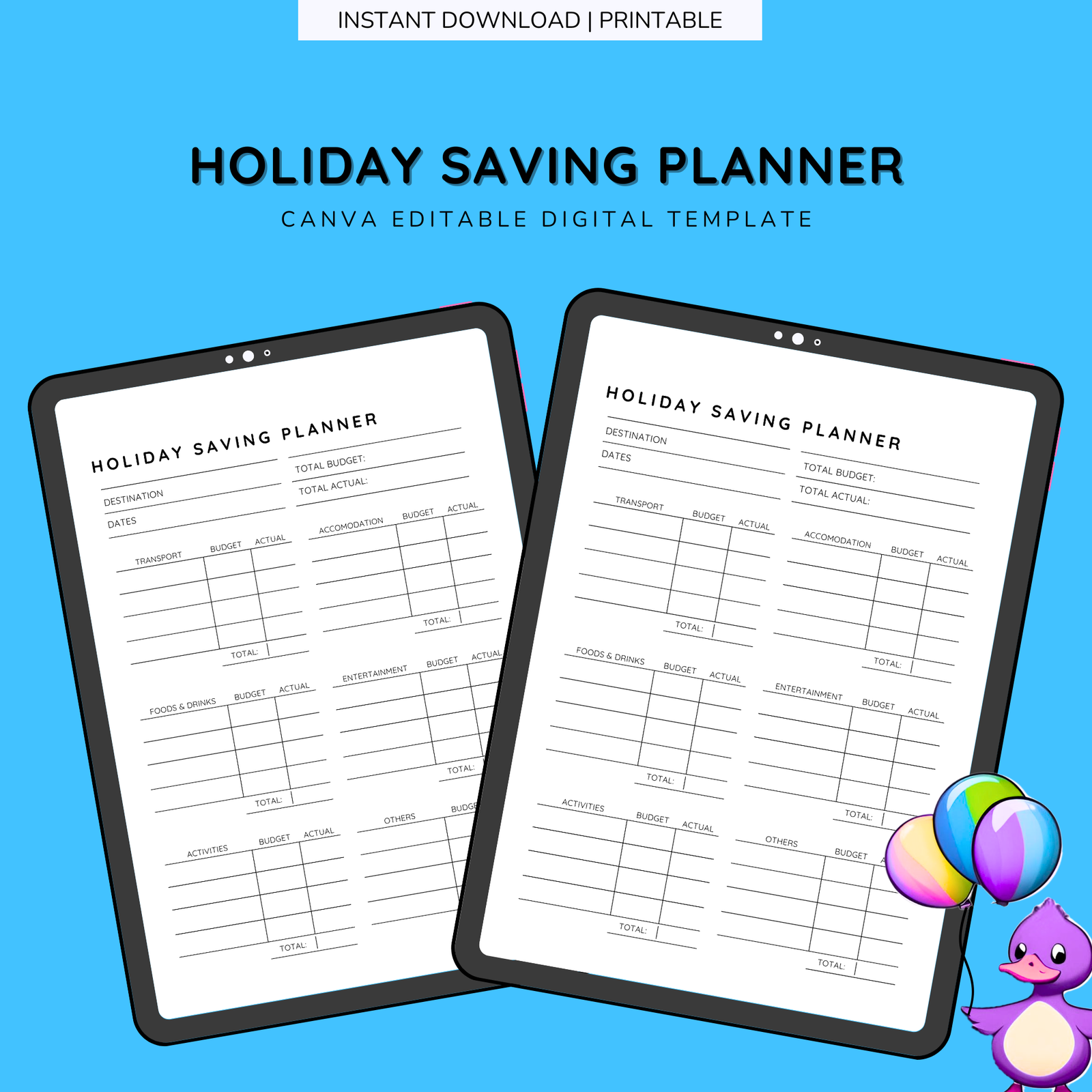 Holiday Saving Planner Colored