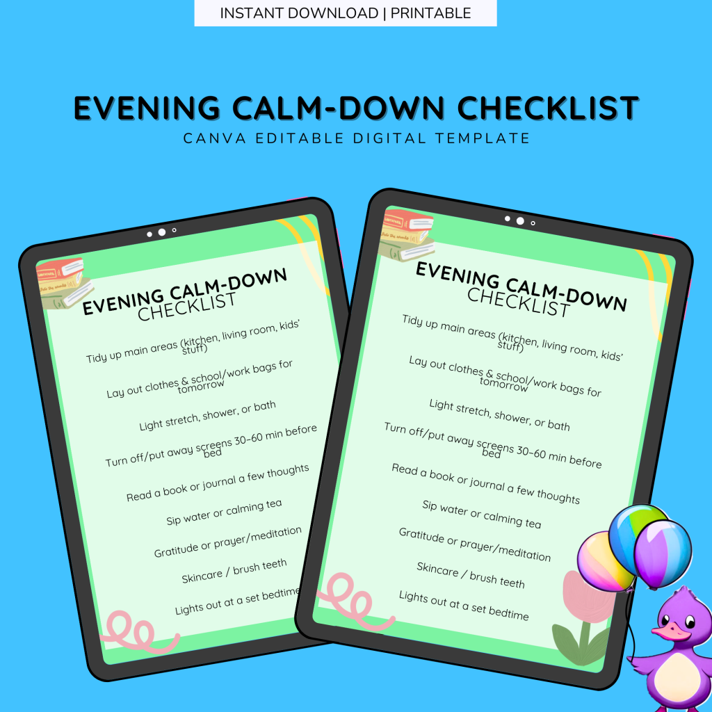 Evening Calm-Down Checklist