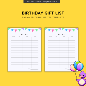 Birthday Gift List